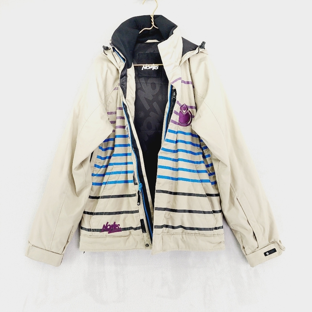 Nomis Women's Waterproof Striped Casual Zip Up Winter Ski Jacket Z97